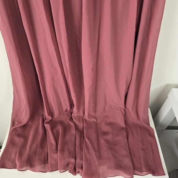 NWT Azazie Serena Chiffon Bridesmaid Dress Desert Rose Size C (10/12) Pockets - Picture 5 of 16